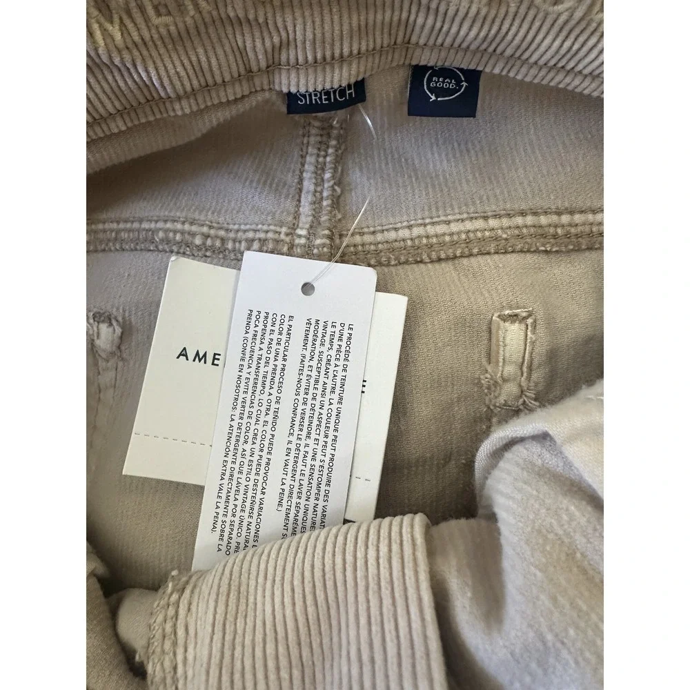 NWT AE Stretch High Waisted Corduroy Jegging Pant American Eagle Tan 14 Long 32w - Picture 7 of 12